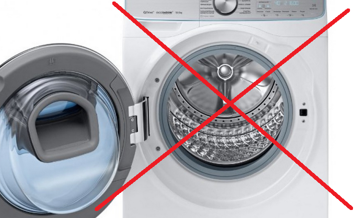 Sepatu cuci dari nubuk di mesin cuci dilarang