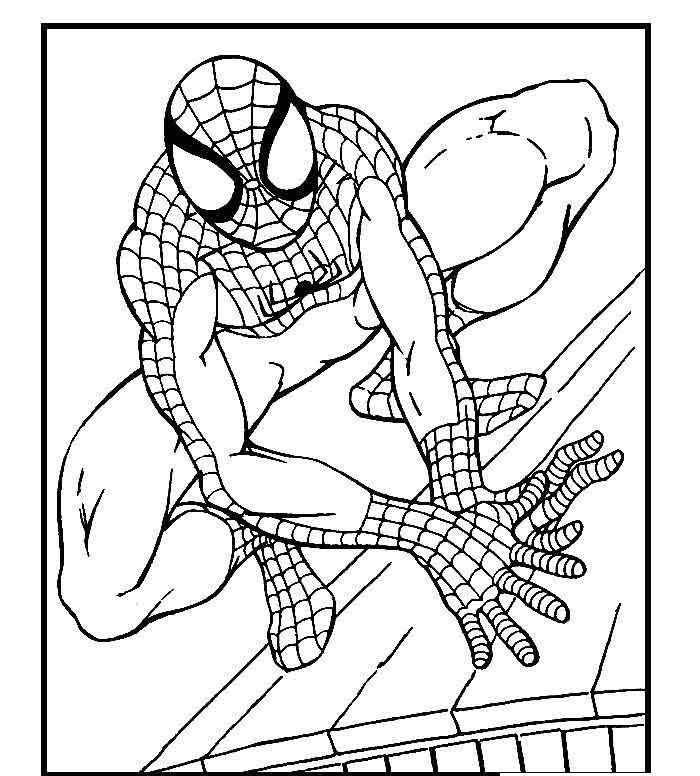 Gambar Spider-Man untuk membuat sketsa, opsi 26