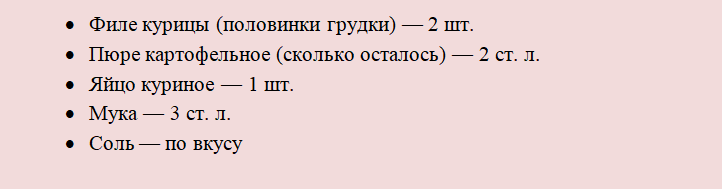 Необходими продукти за котлети