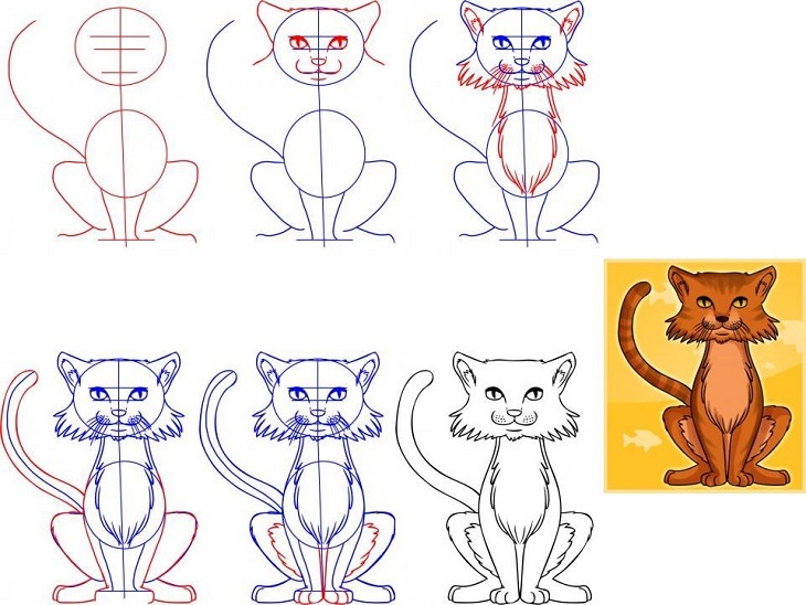 Как нарисовать кота 3d?