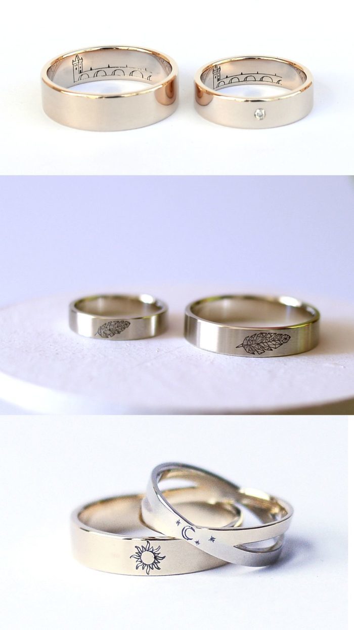 Paired engagement rings