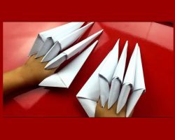 Kako narediti papirnate kremplje iz papirja: origami, video