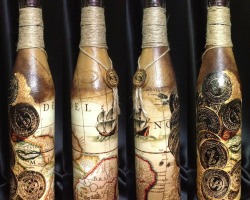 DIY bottles decoupage: wedding, for birthday, New Year. How to make decoupage of wedding bottles of champagne and glasses?