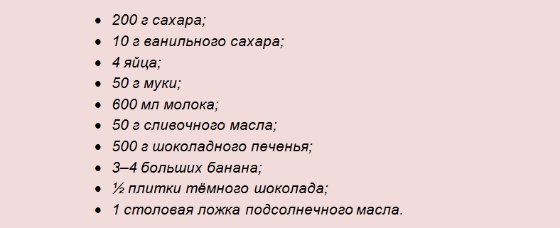 Составляющие продукты для торта без выпечки