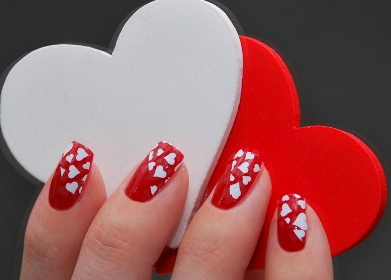 Stylish manicure for lovers Day