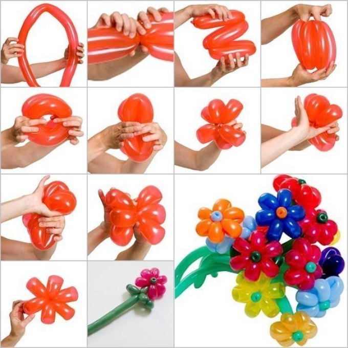 Цветы из воздушных шаров своими руками