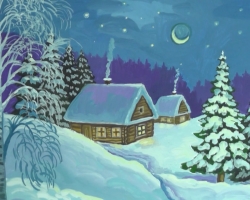 How to draw a drawing on the topic of winter is easy and simple? How to draw a house in winter, winter landscape, children, animals with a pencil and paints?