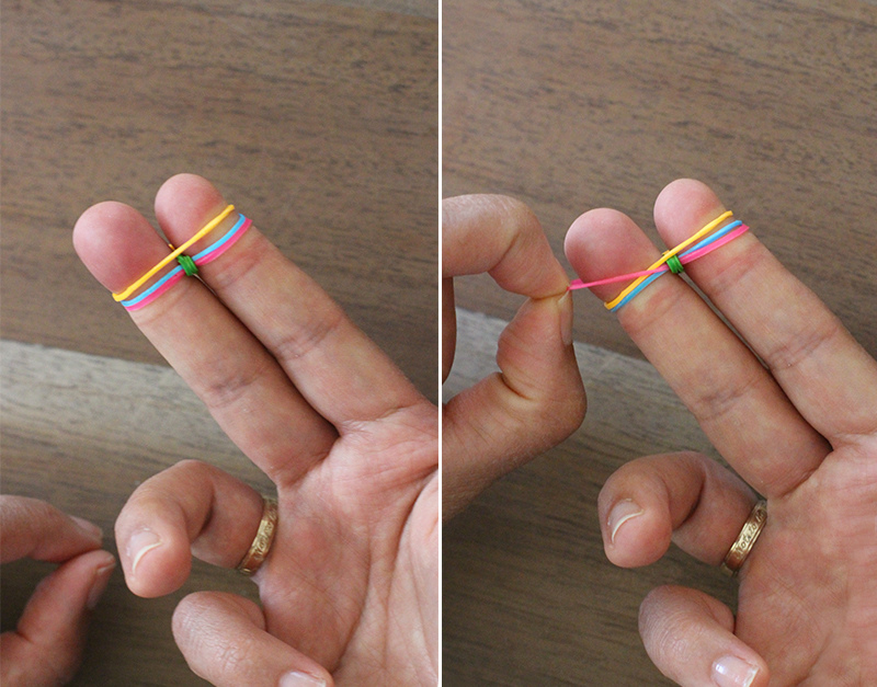 How to make a chocker of rubber bands, step 4