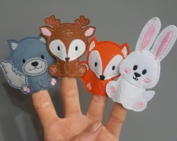 Finger Theater made of felt, paper: patterns, templates