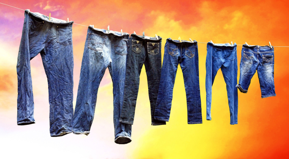 Правильная сушка джинсовых брюк