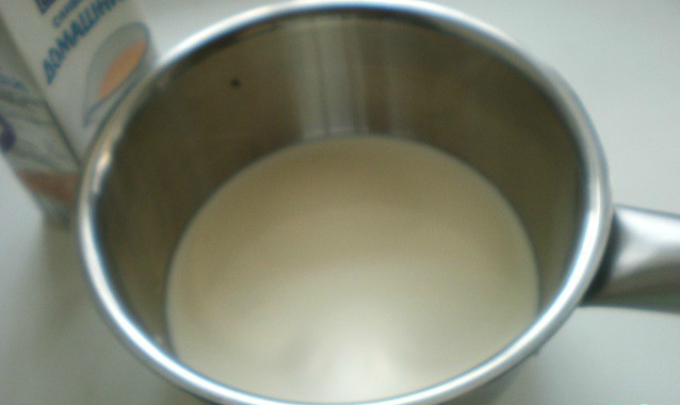 Souppe en purée Pucker: chauffer la crème