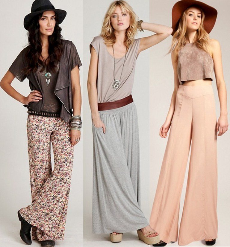 Big and small skirt pants: image, photo of models and styles