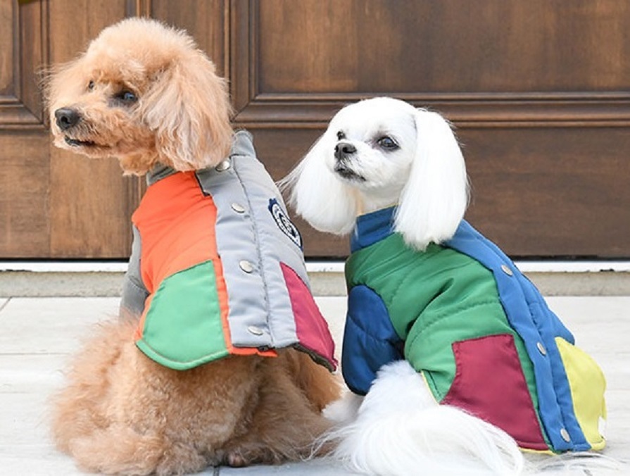 Костюм зимний для собак в стиле лоскутного одеяла