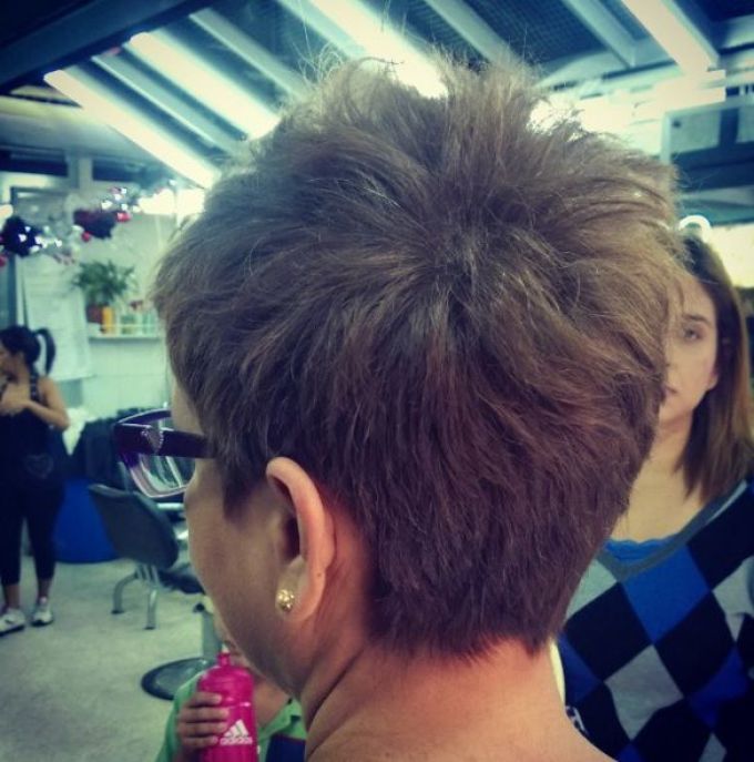 Pixie haircut for 50. Photo from behind
