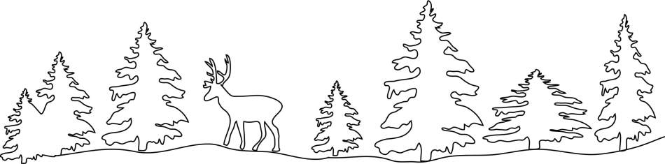 Шаблони новорічних ялинок для малювання на стіні, приклад 5