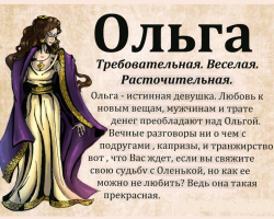 Feminine name Olga, Olya: Variants of the name. What can I call Olga, Olya in a different way?