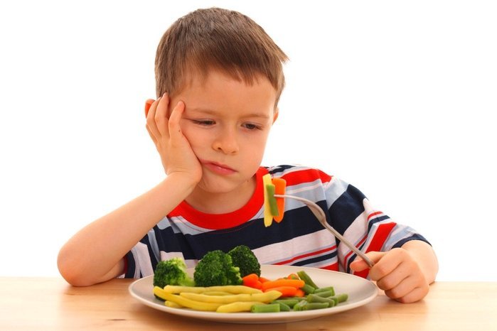 A gyermek nem eszik zöldségeket