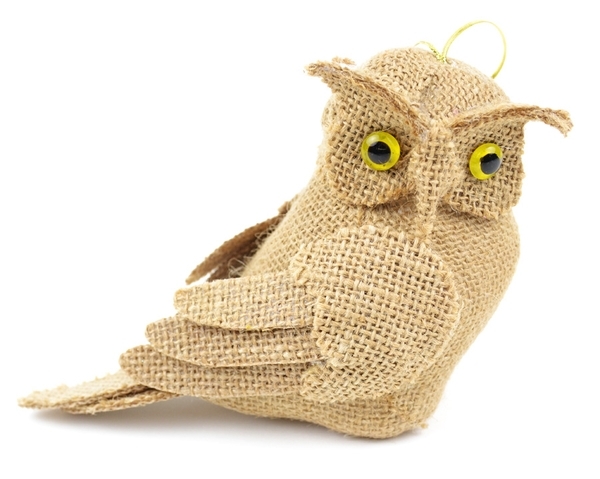 Owl from burlap
