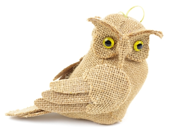 Hibou de la toile de jute