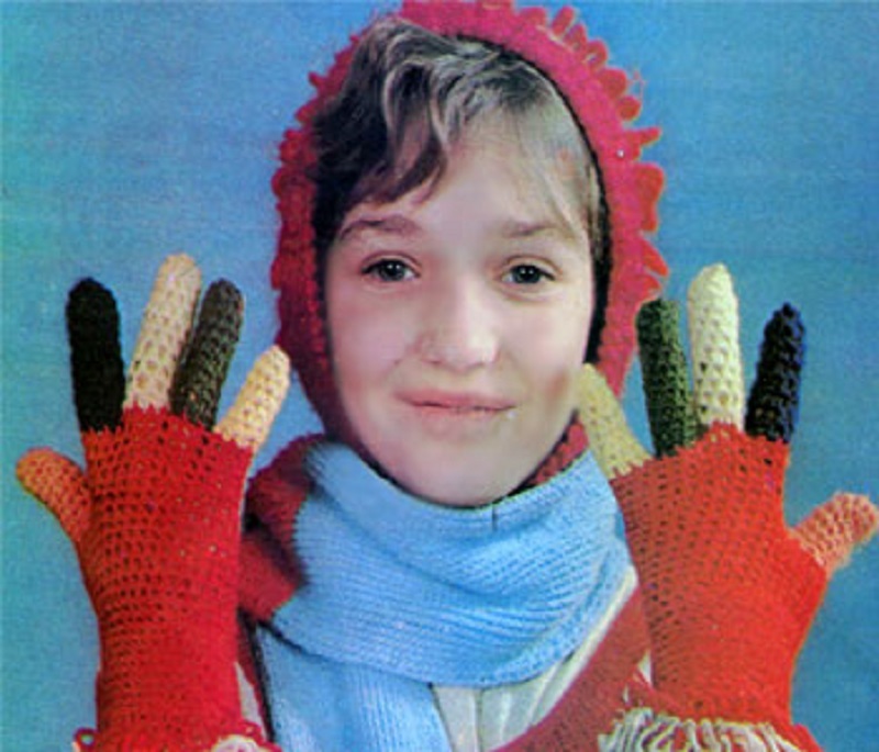 Funny children's colored gloves