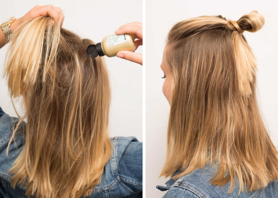 Как правильно делать шишку на голове с распущенными волосами