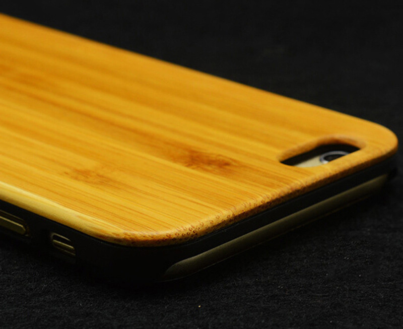 IPhone with a wooden rear panel