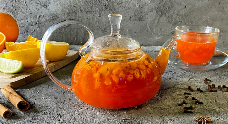 Апельсиновый чай с облепихой