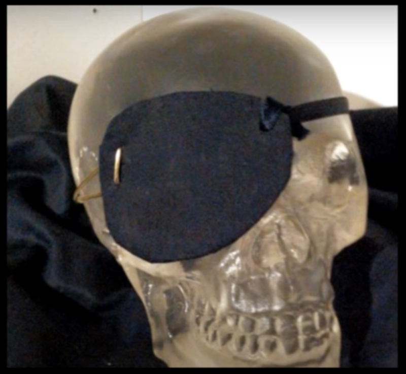 DIY pirate bandage on a terrible skull