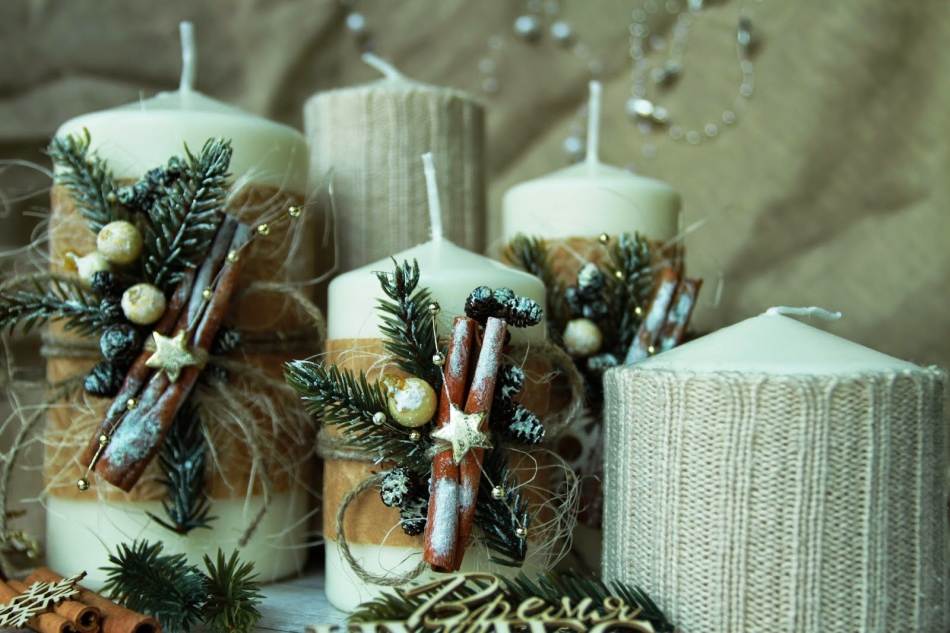 DIY New Year's decor with candles