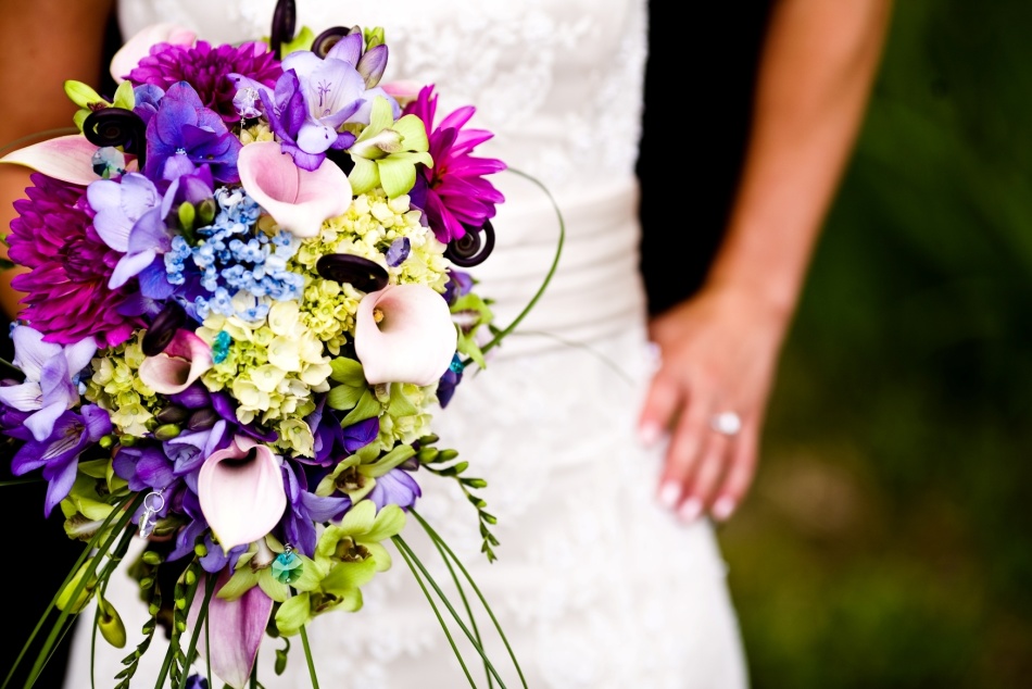 Bouquet de mariage coloré