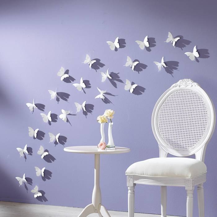 Artisanat en papier - Papillons: silhouettes sur le mur