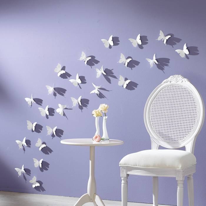 Crafts de papel - mariposas: siluetas en la pared