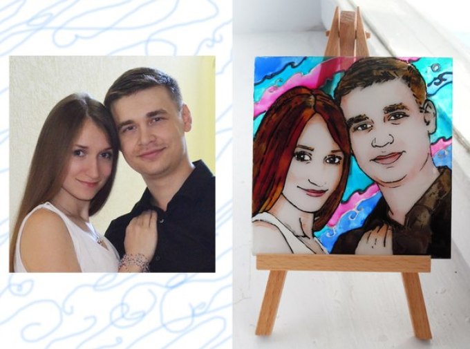 A gift for a wedding anniversary of 15 years-Portrait-Vitrazh