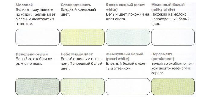 Оттенки белого цвета