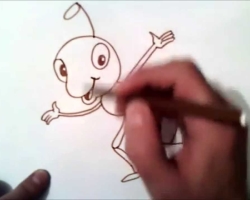 How to draw an ant, an ant question and a wise turtle with a pencil for beginners and children? How to draw a turtle and an ant together for a child?