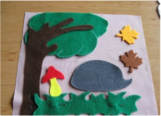Developing book for the smallest with their own hands from felt: Step 99
