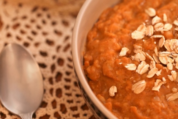 Farine d'avoine avec citrouille