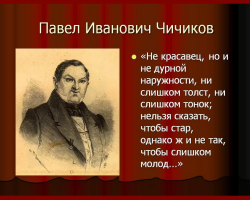 The image of Chichikov in the poem “Dead Souls”: characteristics, analysis, essay. Is Chichikov's image relevant today?