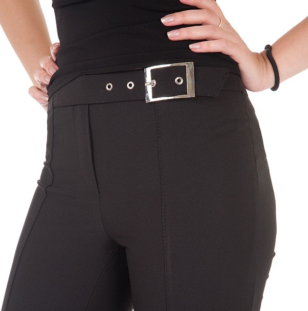 Photos of ready -made belts on stitched female trousers, option 3