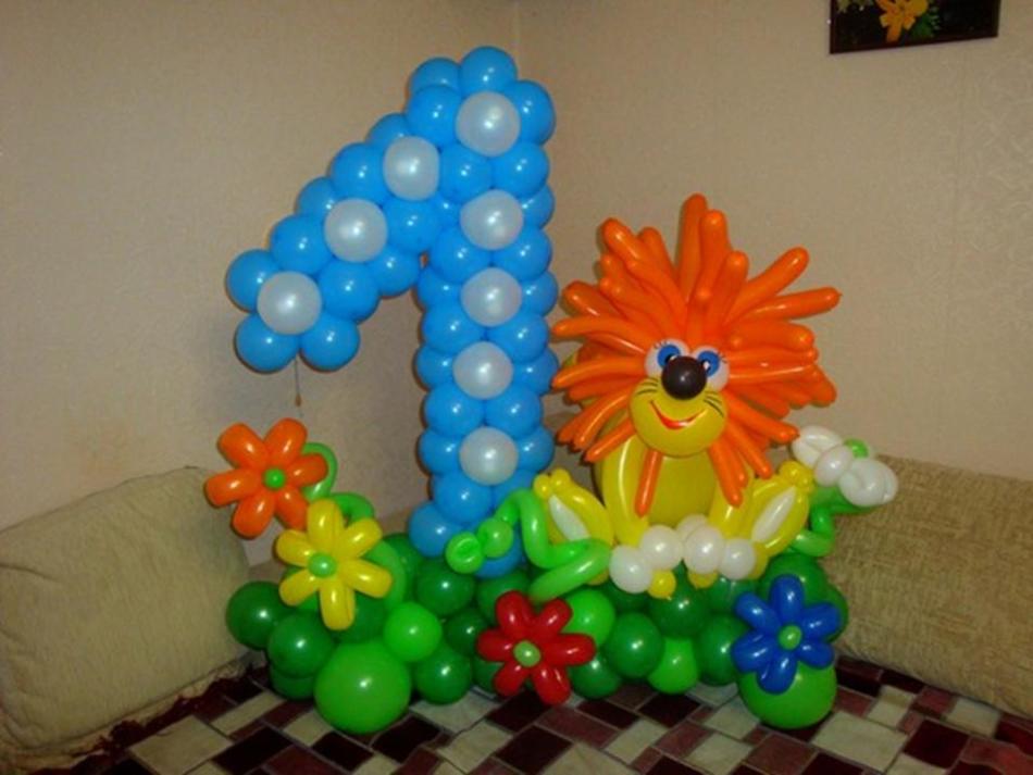 Garlands from balloons as a decoration of children's holidays, example 3