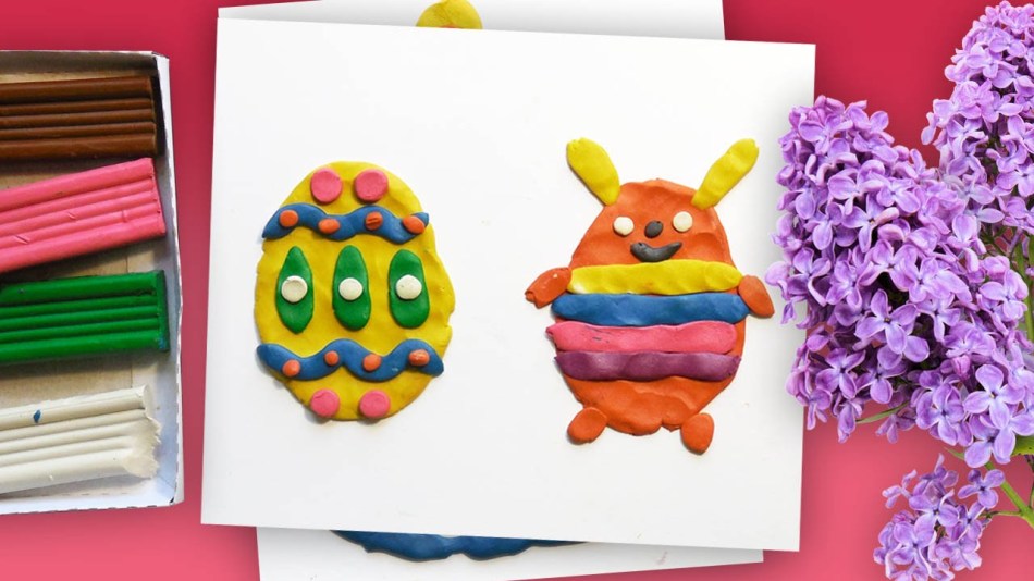 Crafts from plasticine to Easter