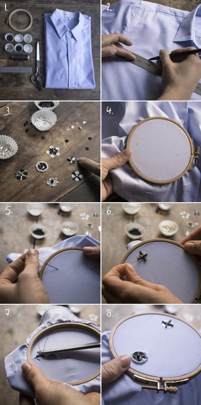 Step -BY -lépés A hímző gyöngyök ingének mestere