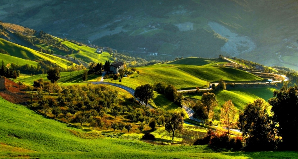 Podeželsko območje v Emiliji-Romaniji v Italiji