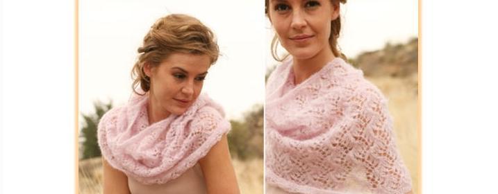 Tricot de snood rose ouvert