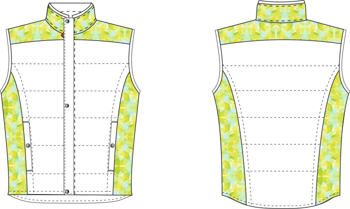 Women's vest bilateral from jacket fabric