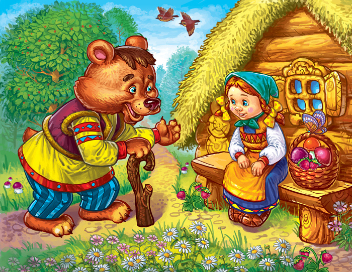 Produção teatral infantil de um conto de fadas em versos - Masha e o urso