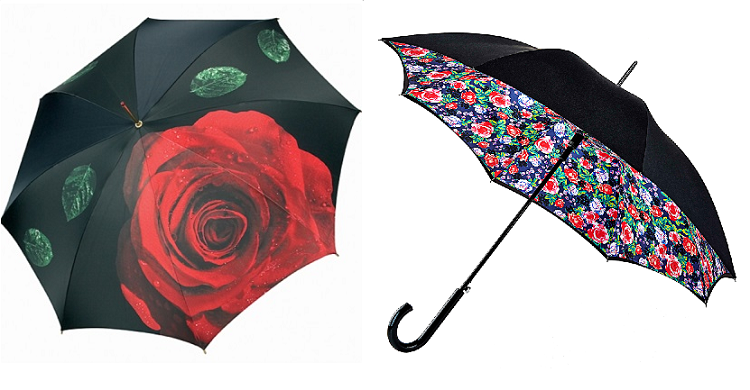 Ein moderner schwarzer Regenschirm kann unerwartet hell sein