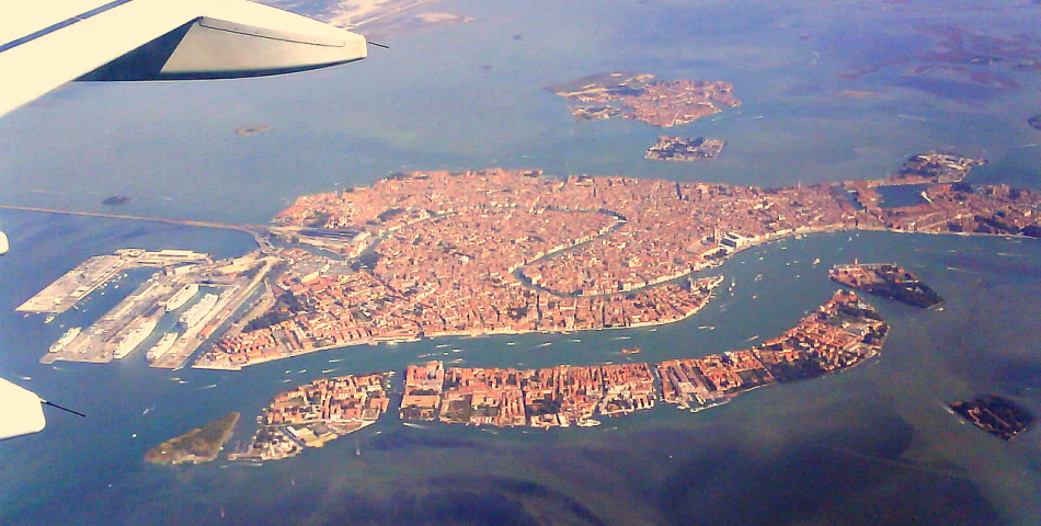 Venesia dari pandangan mata burung. Italia
