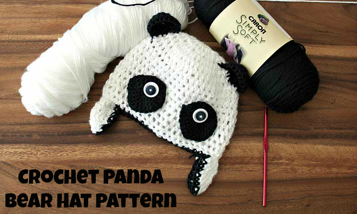 Hat for a boy with ears crocheted - Panda