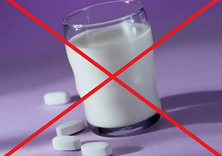 Många tabletter är förbjudna att dricka mjölk